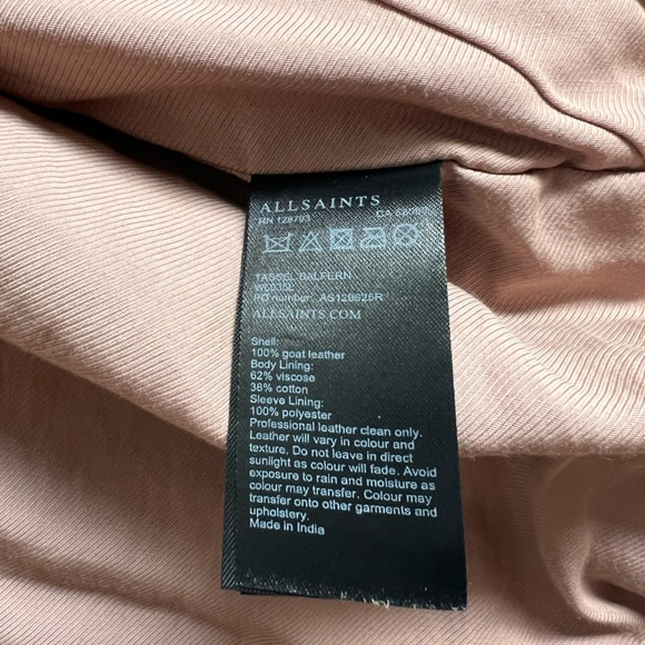 All Saints Balfern Suede Tassel Jacket in sz 8 - Picture 9 of 15